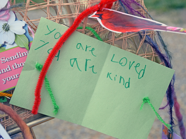 A note a child left on the Hope Project Board. 