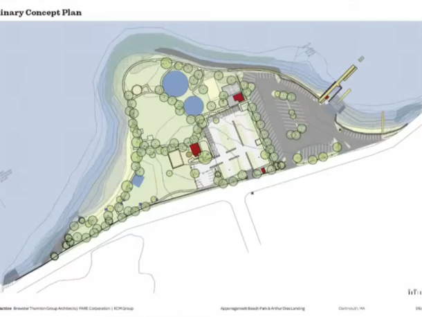 The plans including vegetation, parking and structures. Source: Dartmouth Community Media