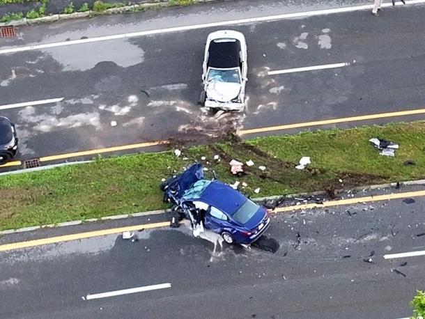 Aerial footage of the crash. Source: David Curran