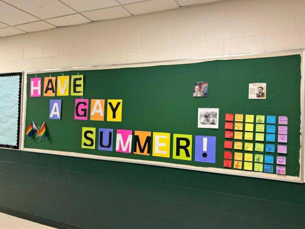 The board at the school. Source: Lynne Turner