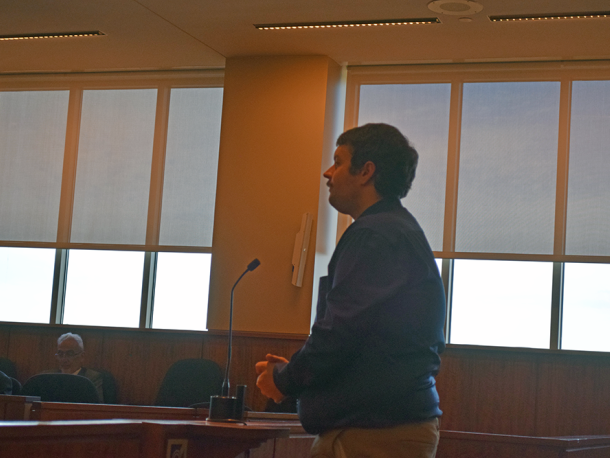 Andrew Johansen in court. Photo by Kat Sheridan