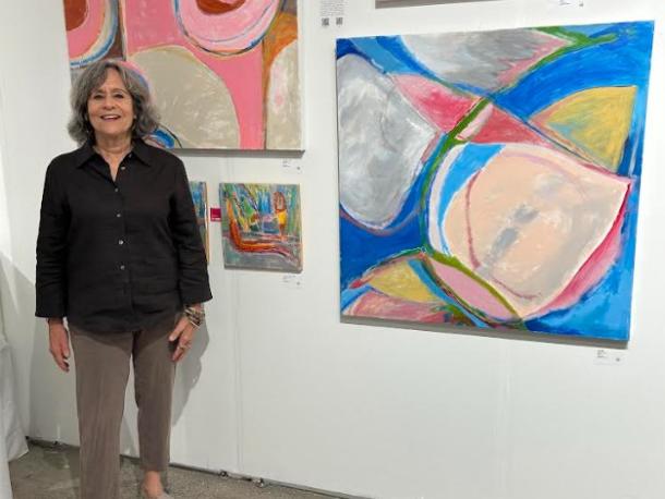 Beth Barry with her art. Source: Beth Barry