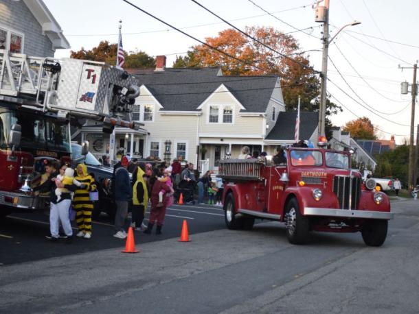 A fire truck pulls into the station. Photos by Kat Sheridan
