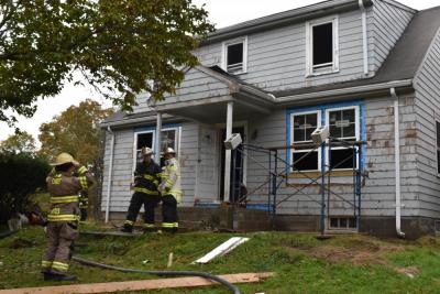Fire District No. 3 Chief Richard Arruda (left) assesses the situation with  Westport Deputy Chief Dan Baldwin and District No. 2 Chief Tim Andre. Dartmouth Week - Dartmouth, MA news