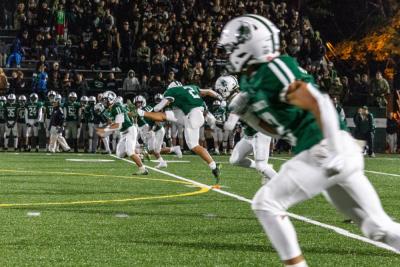 Dartmouth kicks off to start the second half.