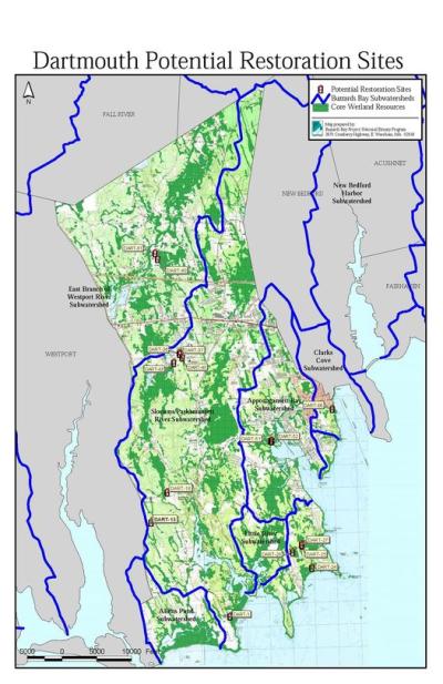 A map of areas where residents could be required to change their septic tanks. Courtesy: Buzzards Bay Coalition