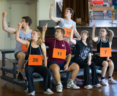 Samuel Wright, left, Molly Dupre, Alex Richter, Shawn T. Simmons, Katya Sacharow and Ren Acevedo during rehearsals.