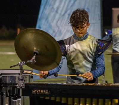 A percussionist performs. s