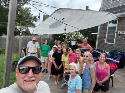 Neighborhood residents who packed backpacks for kids. Source: Maureen Benton