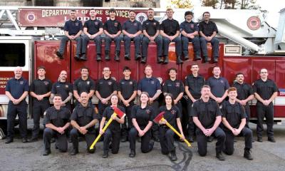 Class 122 of the Massachusetts Firefighting Academy’s Call/Volunteer Recruit Firefighter Training Program. Source: Jake Wark