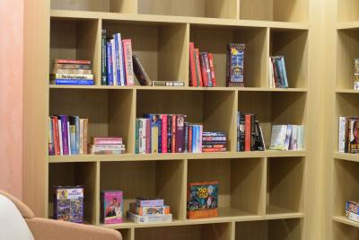 The library at Fallon Health Summit ElderCare PACE Center. 