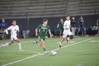 Landon Raposa chases the ball. 