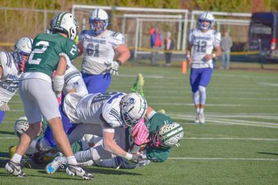 Chase Alfonso gets tackled. 