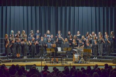 The seventh grade performs.