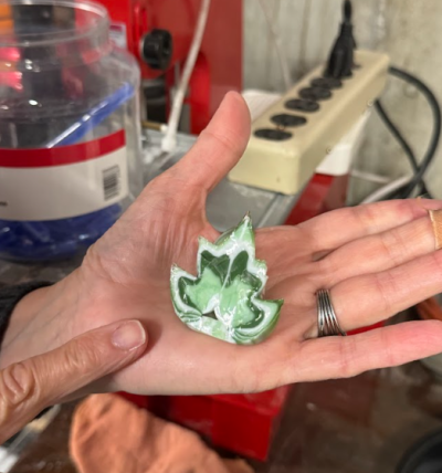 A piece of murrini end. 