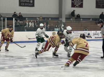 A fight for the puck.