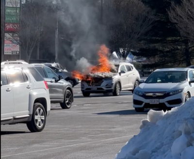 The car on fire. Source: Jaime Lyn Carvalho