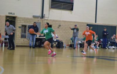 Maddie DeCosta runs after Maddie Pavao.