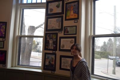 Casey Lima with her art.