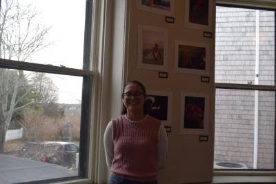 Tassiana DaSilva with her art.