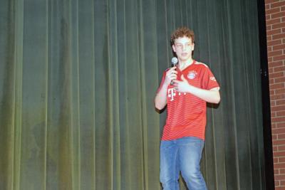 Tristan Almeida dons a jersey to win support from the judges.