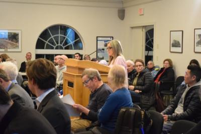 A resident argues against the Hathaway. Photos by Kat Sheridan