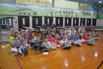 The kids gathered to watch a Zoom call with Veronica Johnson, a designer for ST Math. Photos by Kat Sheridan