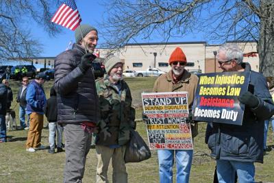 A group of men at the protest.