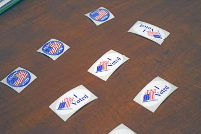 "I Voted" stickers voters could take after turning in their ballots. 