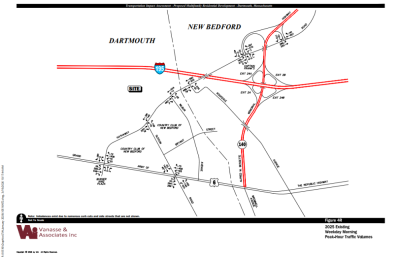 Current traffic patterns surrounding the site. Source: Vanassee and Associates. 