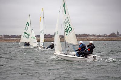 Sam Sperry and Lucas Prout prepare to race. 