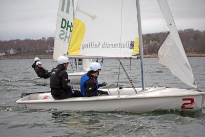 Finn Sperry and Evan Sargant ride the waves. 