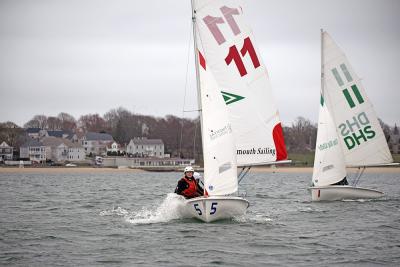 Sam Sperry and Lukas Prout sail toward the camera. 