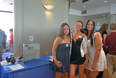 Alexa Oliver, Ava Nicholson and Courtney Ayano researched road conditions. 