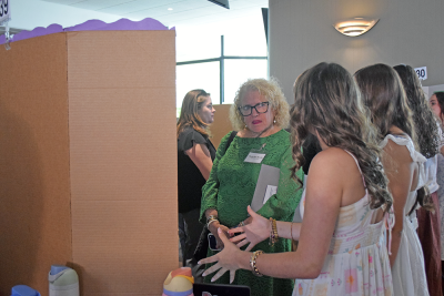 Heidi Silva-Brooks learns more about preventing teenage suicide. Photos by Kat Sheridan