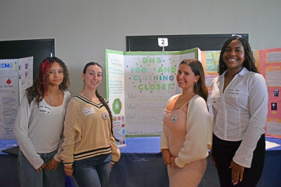 Leah Bardsley, Felicity Botelho, Sienna Sousa and Kiara Lee DeJesús created a community food and clothing closet. 