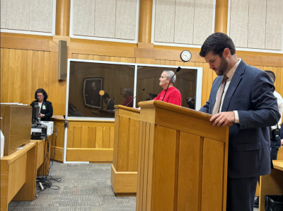 Kevin Ruiz stands in front of the judge in October. Photo by Kat Sheridan
