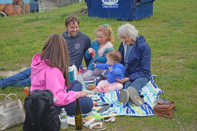 The Summers family enjoys a picnic. 