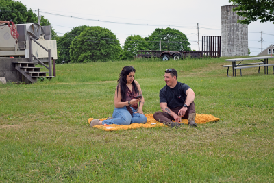Veronica Labanka and Cole Dennison at the picnic area. 