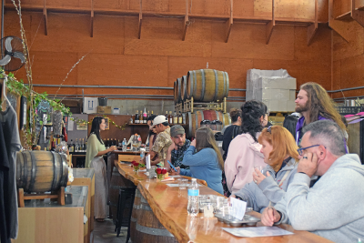 The inside of the winery. 