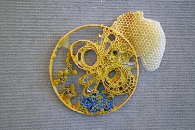 Many pieces have flowers, which bees are attracted to. 