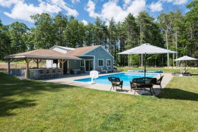 Salt water pool and pool house