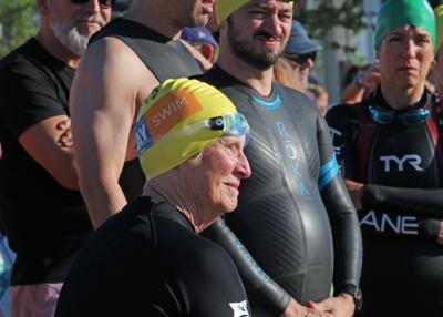 Nancy Smith ready for the swim. 