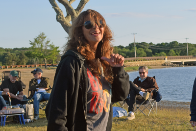 Debby enjoys the music. 
