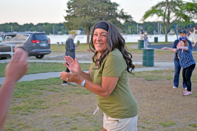 Diane Medeiris enjoys the music. 