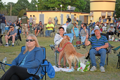 Kathra Pierson's dog wasn't as keen on the music as he was getting pet. 