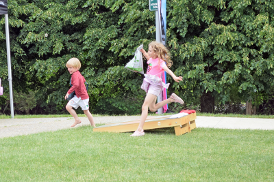 Gavin Tocci, 5 and Camilla, 7 run around enjoying the fair. 
