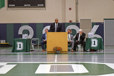 Marc Hayes presenting the Principal's R.A.R.E. Award.