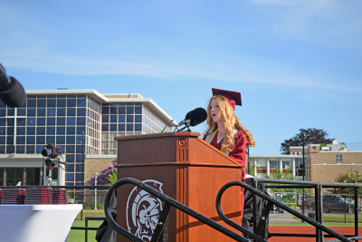 Caroline Hopkins gives the Salutatorian speech.