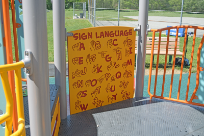 The ASL guide inside the play set. 